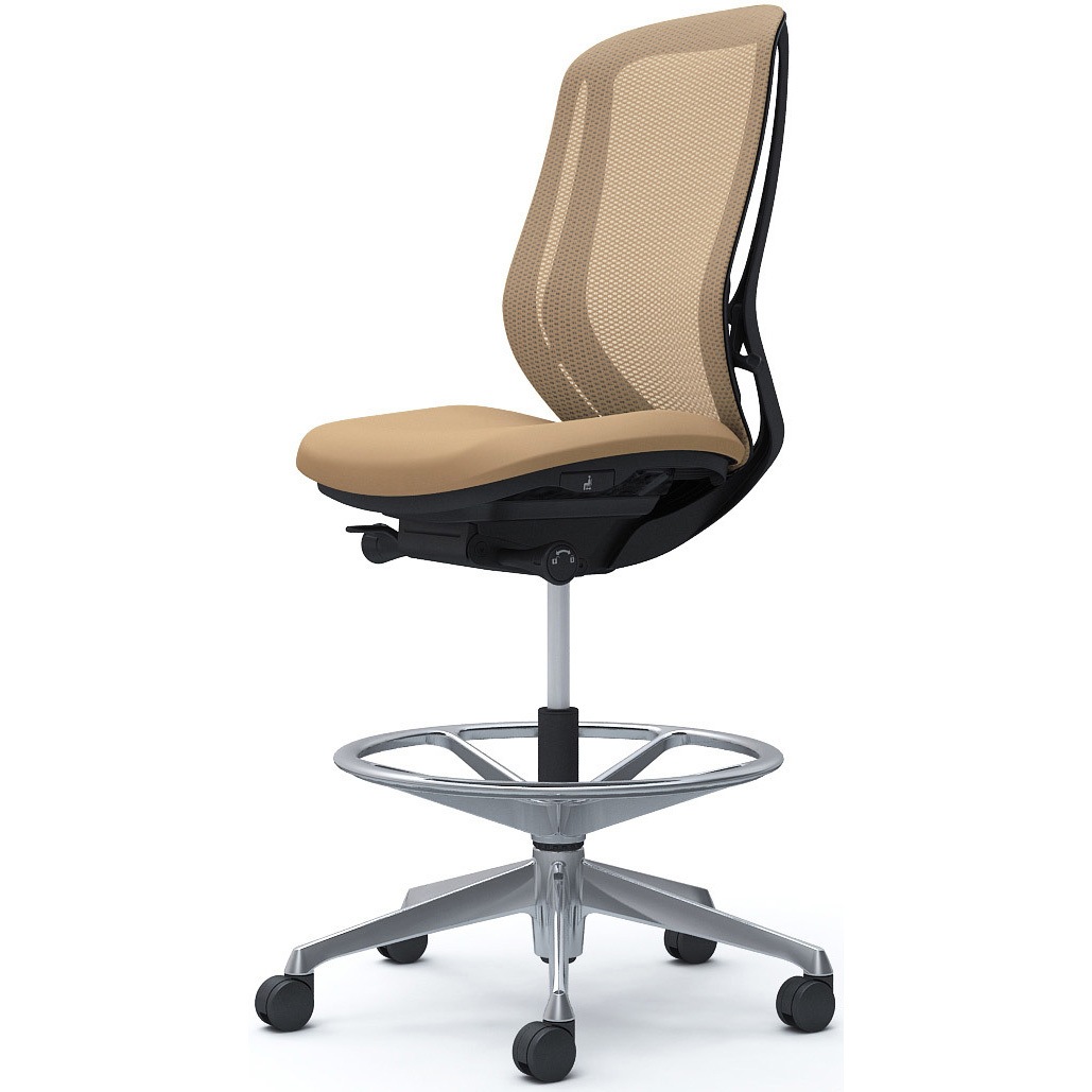 C635HR FMP7 シルフィー 肘なし 背メッシュ ハイ ハイチェア ブラックボディ ハンガー無 ランバー無 アルミ脚 1脚 オカムラ(岡村製作所) 【通販モノタロウ】