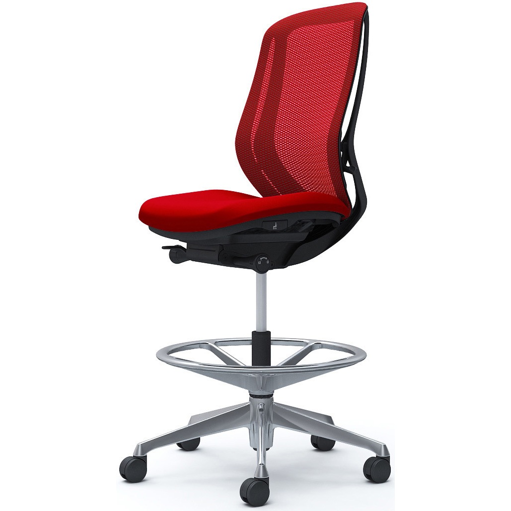 C635HR FMP9 シルフィー 肘なし 背メッシュ ハイ ハイチェア ブラックボディ ハンガー無 ランバー無 アルミ脚 1脚 オカムラ(岡村製作所) 【通販モノタロウ】