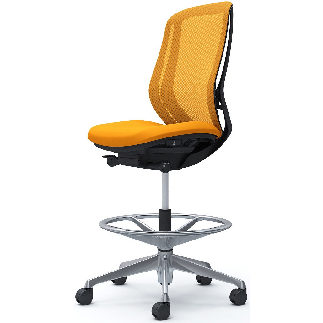 C635HR FMR8 シルフィー 肘なし 背メッシュ ハイ ハイチェア ブラックボディ ハンガー無 ランバー無 アルミ脚 1脚 オカムラ(岡村製作所) 【通販モノタロウ】