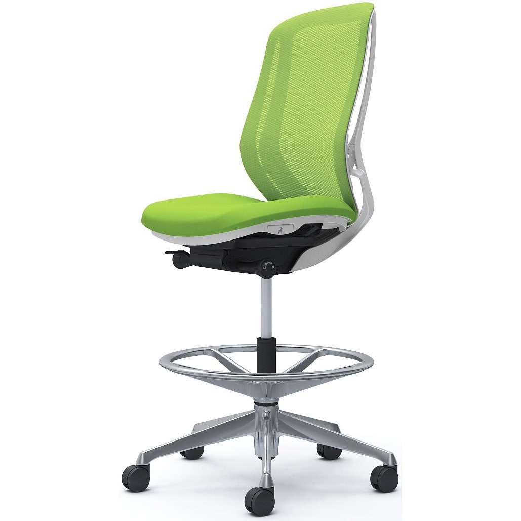 C635HW FMP5 シルフィー 肘なし 背メッシュ ハイ ハイチェア ホワイトボディ ハンガー無 ランバー無 アルミ脚 1脚 オカムラ(岡村製作所) 【通販モノタロウ】