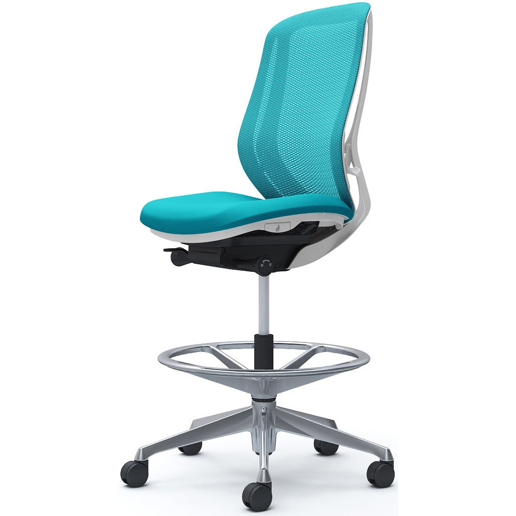 C635HW FMR6 シルフィー 肘なし 背メッシュ ハイ ハイチェア ホワイトボディ ハンガー無 ランバー無 アルミ脚 1脚 オカムラ(岡村製作所) 【通販モノタロウ】