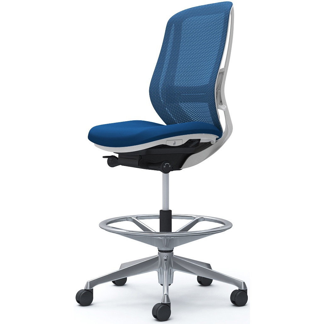 C635HZ FMP3 シルフィー 肘なし 背メッシュ ハイ ハイチェア ホワイトボディ ハンガー無 ランバー付 アルミ脚 1脚 オカムラ(岡村製作所) 【通販モノタロウ】