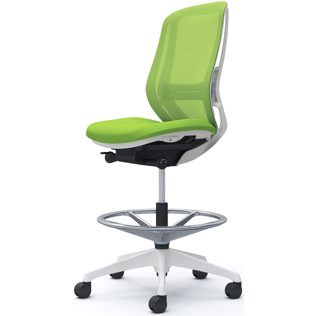 C635JZ FMP5 シルフィー 肘なし 背メッシュ ハイ ハイチェア ホワイトボディ ハンガー無 ランバー付 樹脂脚 1脚 オカムラ(岡村製作所) 【通販モノタロウ】