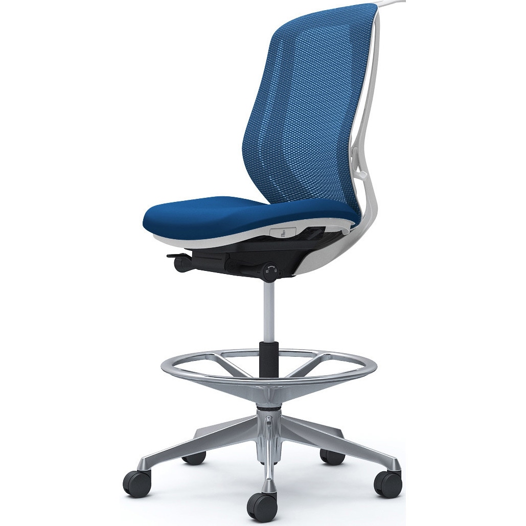 C636HW FMP3 シルフィー 肘なし 背メッシュ ハイ ハイチェア ホワイトボディ ハンガー付 ランバー無 アルミ脚 1脚 オカムラ(岡村製作所) 【通販モノタロウ】