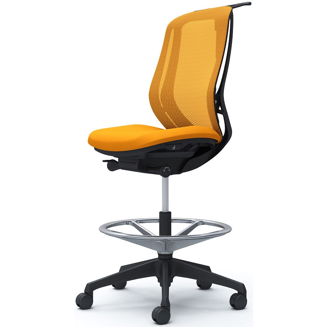 C636JR FMR8 シルフィー 肘なし 背メッシュ ハイ ハイチェア ブラックボディ ハンガー付 ランバー無 樹脂脚 1脚 オカムラ(岡村製作所) 【通販モノタロウ】