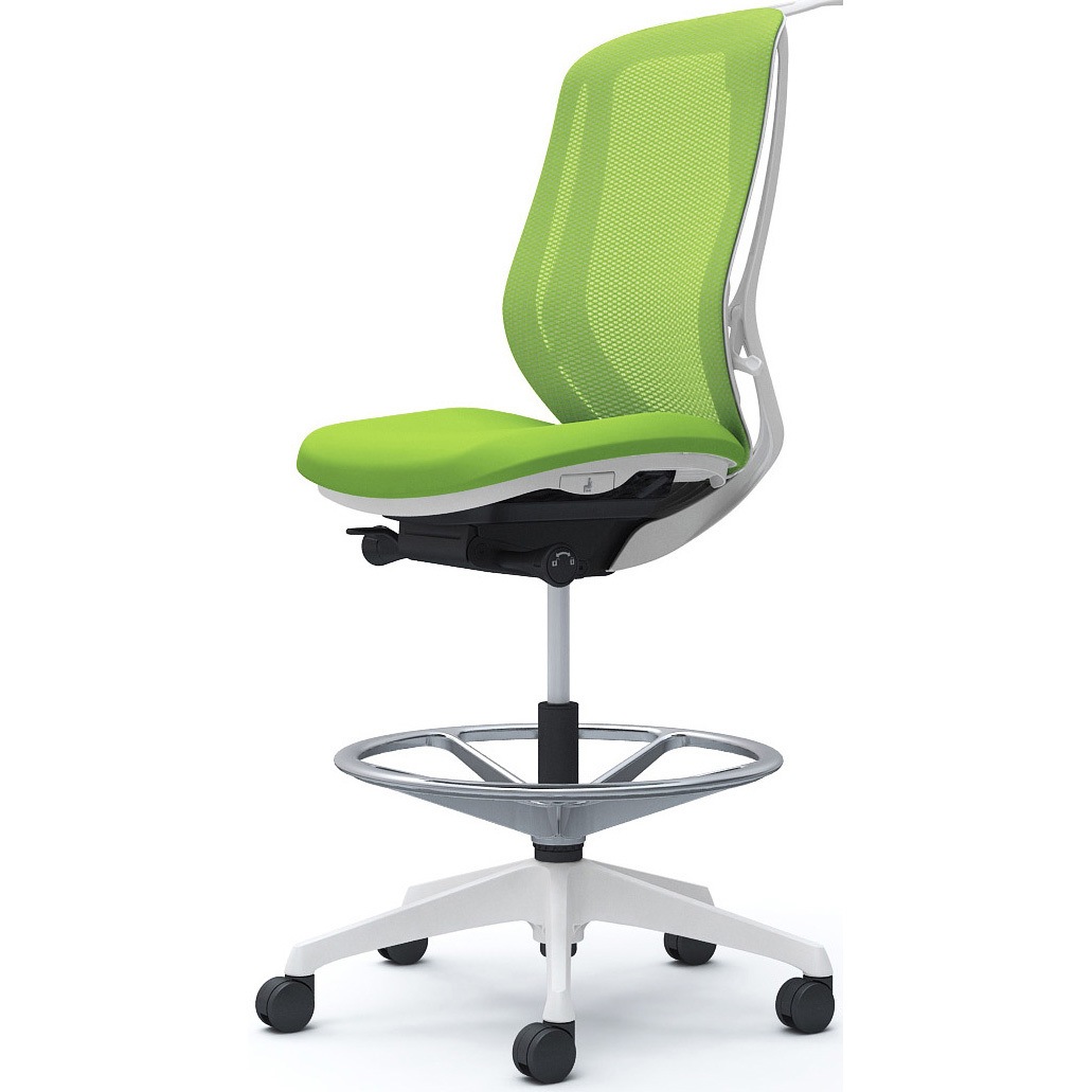 C636JW FMP5 シルフィー 肘なし 背メッシュ ハイ ハイチェア ホワイトボディ ハンガー付 ランバー無 樹脂脚 1脚 オカムラ(岡村製作所) 【通販モノタロウ】