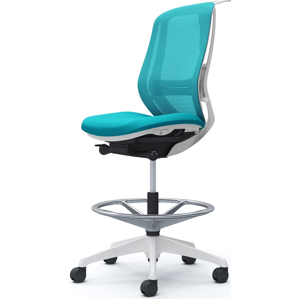 C636JZ FMR6 シルフィー 肘なし 背メッシュ ハイ ハイチェア ホワイトボディ ハンガー付 ランバー付 樹脂脚 1脚 オカムラ(岡村製作所) 【通販モノタロウ】