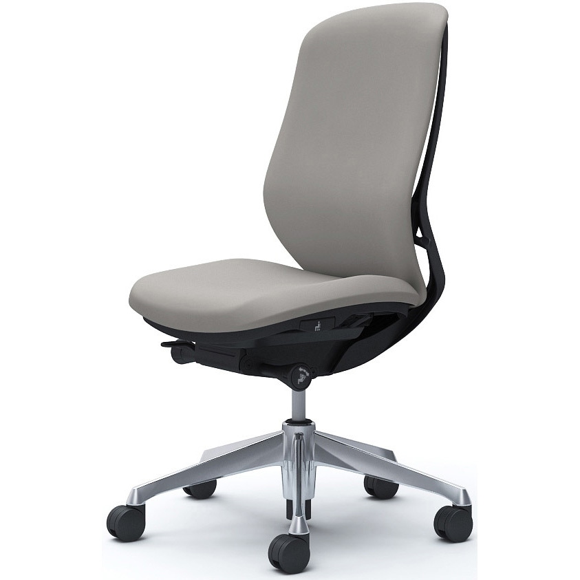 C637BR FSG3 シルフィー 肘なし 背クッション ハイ ブラックボディ ハンガー無 ランバー無 アルミ脚 オカムラ(岡村製作所) ライトグレー色   C637BR FSG3