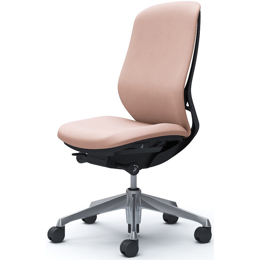 C637BR FXW8 シルフィー 肘なし 背クッション ハイ ブラックボディ ハンガー無 ランバー無 アルミ脚 オカムラ(岡村製作所) ペールピンク色   C637BR FXW8