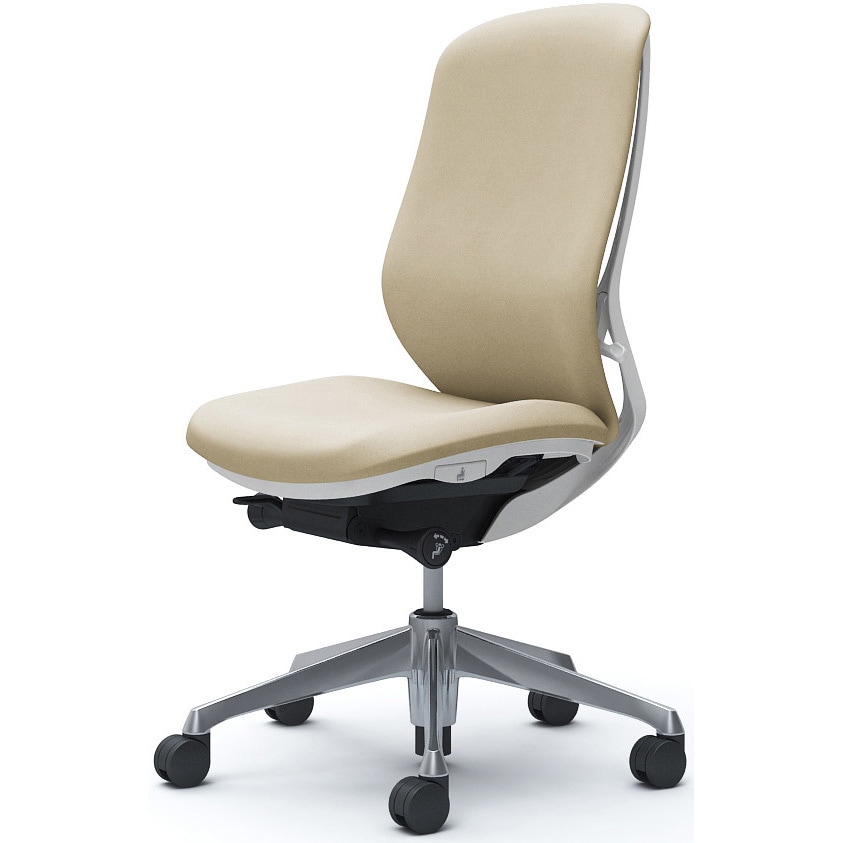 C637BW FXW2 シルフィー 肘なし 背クッション ハイ ホワイトボディ ハンガー無 ランバー無 アルミ脚 オカムラ(岡村製作所) ベージュ色   C637BW FXW2