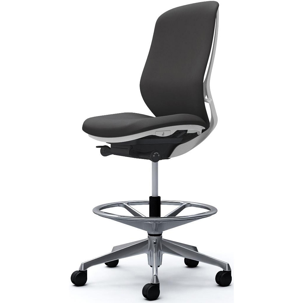 C637HW FXW0 シルフィー 肘なし 背クッション ハイ ハイチェア ホワイトボディ ハンガー無 ランバー無 アルミ脚 1脚 オカムラ(岡村製作所) 【通販モノタロウ】