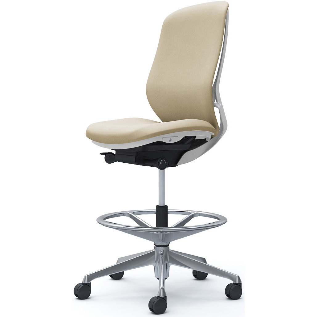 C637HW FXW2 シルフィー 肘なし 背クッション ハイ ハイチェア ホワイトボディ ハンガー無 ランバー無 アルミ脚 1脚 オカムラ(岡村製作所) 【通販モノタロウ】