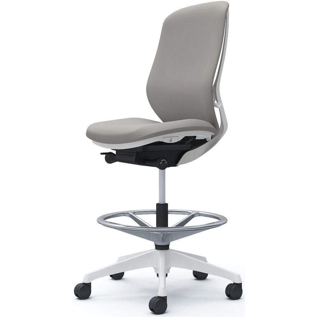 C637JW FSG3 シルフィー 肘なし 背クッション ハイ ハイチェア ホワイトボディ ハンガー無 ランバー無 樹脂脚 1脚 オカムラ(岡村製作所) 【通販モノタロウ】