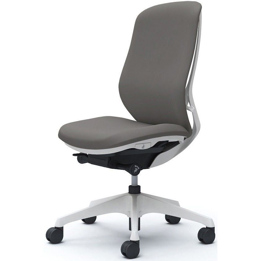 C637XW FSG2 シルフィー 肘なし 背クッション ハイ ホワイトボディ ハンガー無 ランバー無 樹脂脚 オカムラ(岡村製作所) ミディアムグレー色   C637XW FSG2