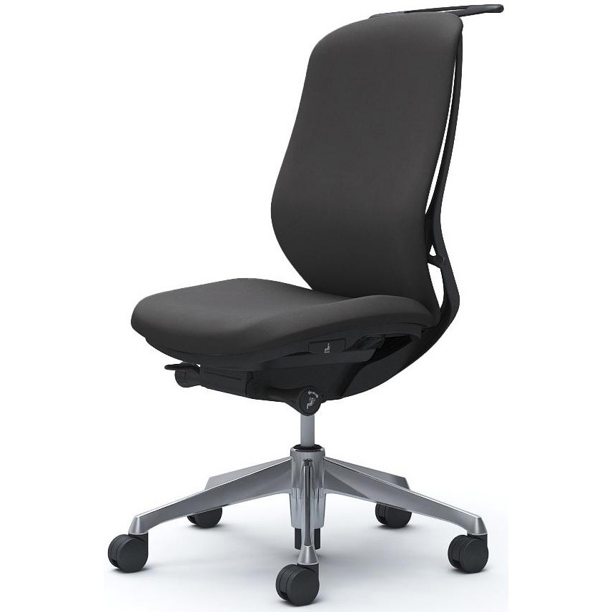 C638BR FXW0 シルフィー 肘なし 背クッション ハイ ブラックボディ ハンガー有 ランバー無 アルミ脚 オカムラ(岡村製作所) ダークグレー色   C638BR FXW0