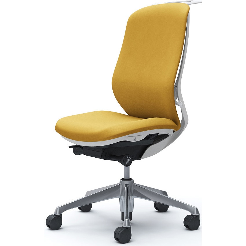 C638BW FXW7 シルフィー 肘なし 背クッション ハイ ホワイトボディ ハンガー有 ランバー無 アルミ脚 オカムラ(岡村製作所) イエロー色   C638BW FXW7 59,988円