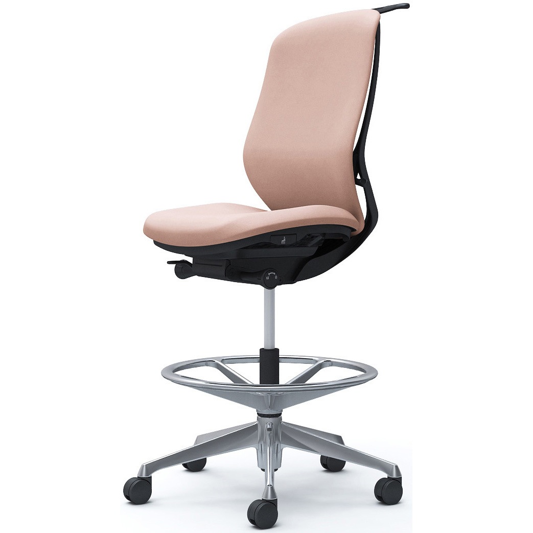 C638HR FXW8 シルフィー 肘なし 背クッション ハイ ハイチェア ブラックボディ ハンガー付 ランバー無 アルミ脚 1脚 オカムラ(岡村製作所) 【通販モノタロウ】