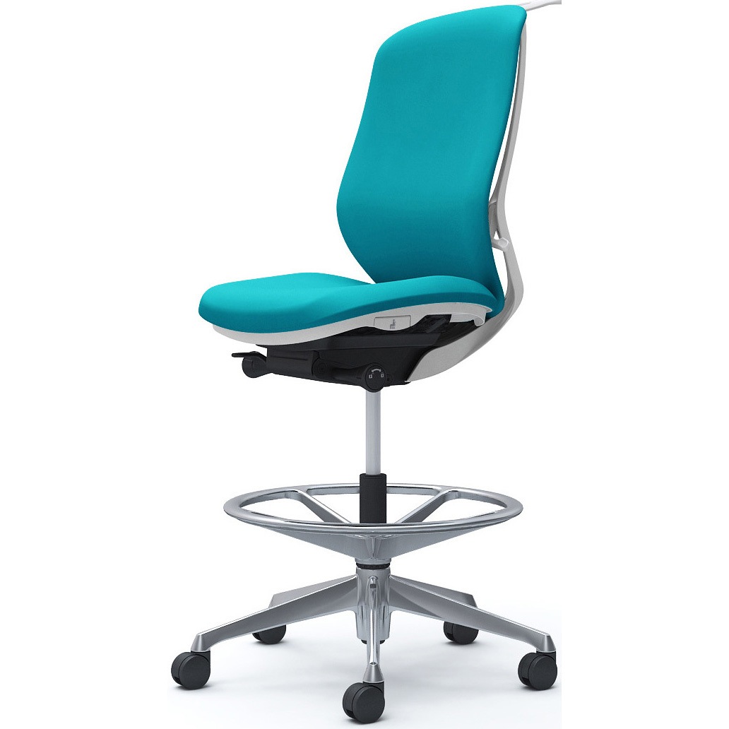 C638HW FSG6 シルフィー 肘なし 背クッション ハイ ハイチェア ホワイトボディ ハンガー付 ランバー無 アルミ脚 1脚 オカムラ(岡村製作所) 【通販モノタロウ】