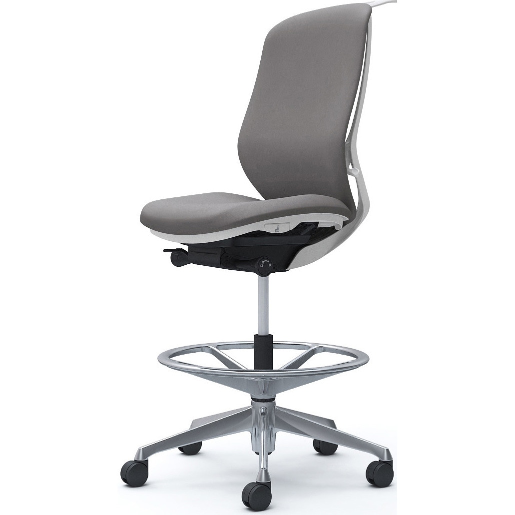 C638HW FXW1 シルフィー 肘なし 背クッション ハイ ハイチェア ホワイトボディ ハンガー付 ランバー無 アルミ脚 1脚 オカムラ(岡村製作所) 【通販モノタロウ】