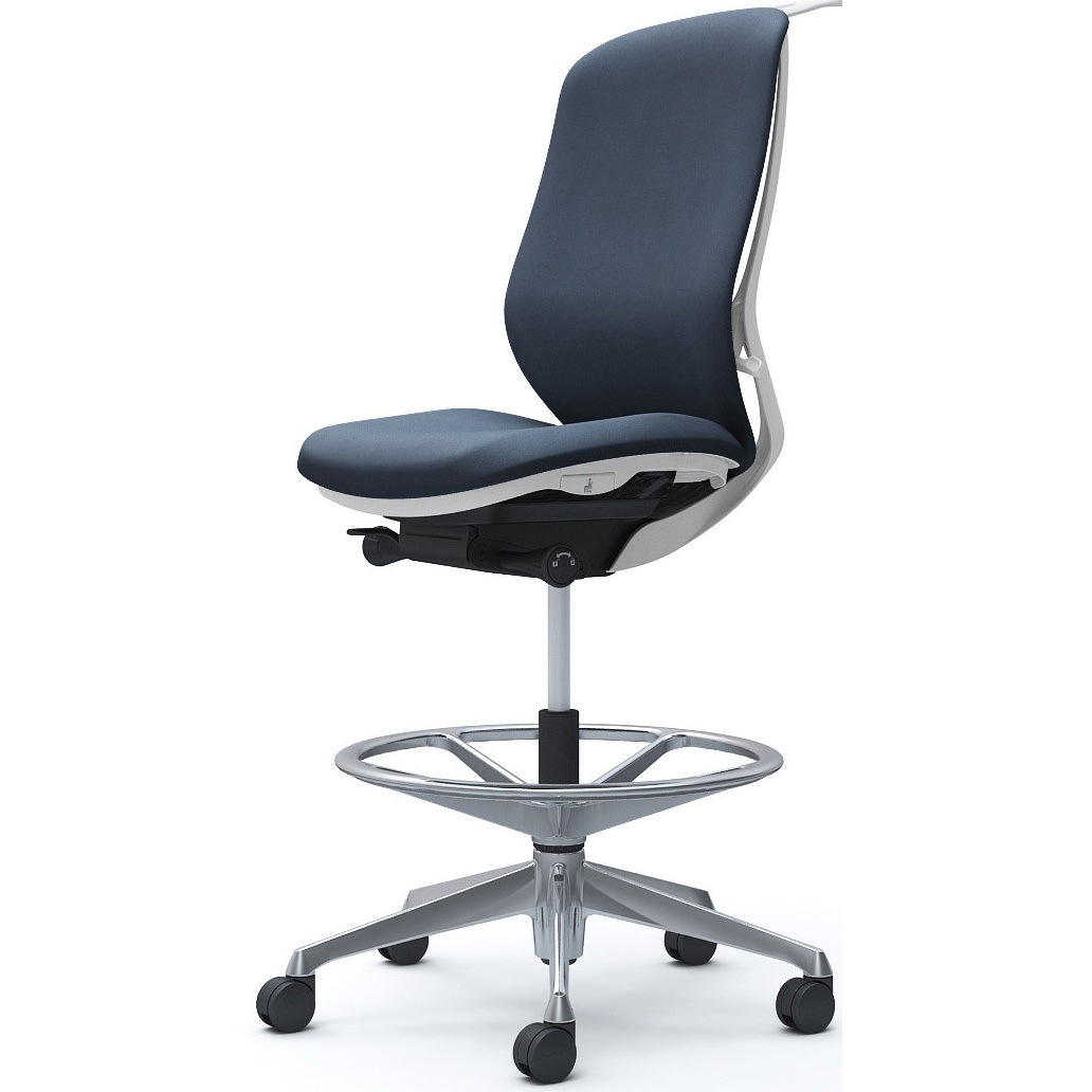 C638HW FXW4 シルフィー 肘なし 背クッション ハイ ハイチェア ホワイトボディ ハンガー付 ランバー無 アルミ脚 1脚 オカムラ(岡村製作所) 【通販モノタロウ】