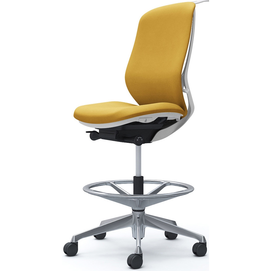 C638HW FXW7 シルフィー 肘なし 背クッション ハイ ハイチェア ホワイトボディ ハンガー付 ランバー無 アルミ脚 1脚 オカムラ(岡村製作所) 【通販モノタロウ】 76,890円