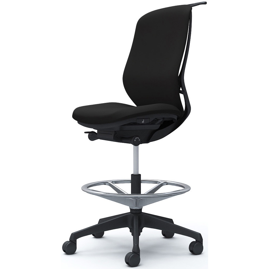 C638JR FSF1 シルフィー 肘なし 背クッション ハイ ハイチェア ブラックボディ ハンガー付 ランバー無 樹脂脚 1脚 オカムラ(岡村製作所) 【通販モノタロウ】