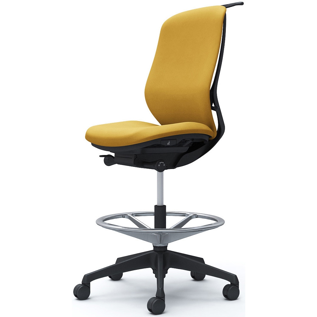 C638JR FXW7 シルフィー 肘なし 背クッション ハイ ハイチェア ブラックボディ ハンガー付 ランバー無 樹脂脚 1脚 オカムラ(岡村製作所) 【通販モノタロウ】