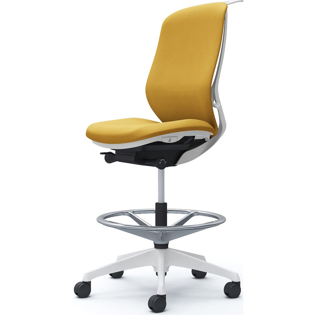 C638JW FXW7 シルフィー 肘なし 背クッション ハイ ハイチェア ホワイトボディ ハンガー付 ランバー無 樹脂脚 1脚 オカムラ(岡村製作所) 【通販モノタロウ】