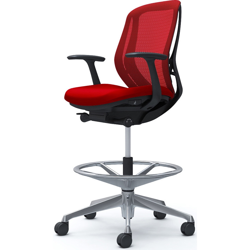 C641HR FMP9 シルフィー 固定肘 背メッシュ ロー ハイチェア ブラックボディ ハンガー無 ランバー無 アルミ脚 1脚 オカムラ(岡村製作所) 【通販モノタロウ】