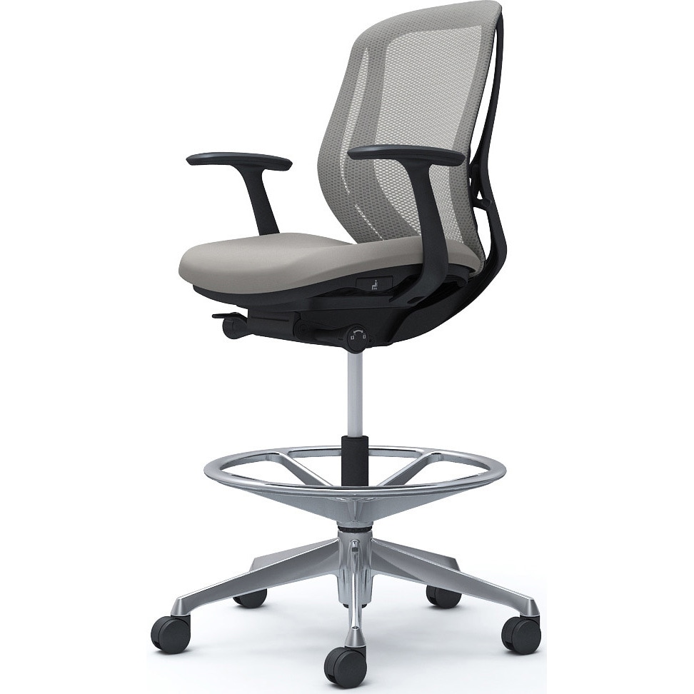 C641HR FMR3 シルフィー 固定肘 背メッシュ ロー ハイチェア ブラックボディ ハンガー無 ランバー無 アルミ脚 1脚 オカムラ(岡村製作所) 【通販モノタロウ】