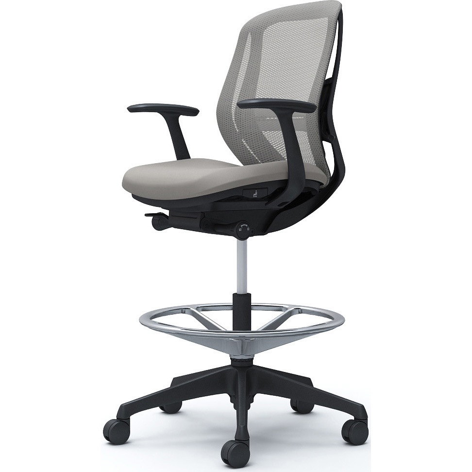 C641JS FMR3 シルフィー 固定肘 背メッシュ ロー ハイチェア ブラックボディ ハンガー無 ランバー付 樹脂脚 1脚 オカムラ(岡村製作所) 【通販モノタロウ】