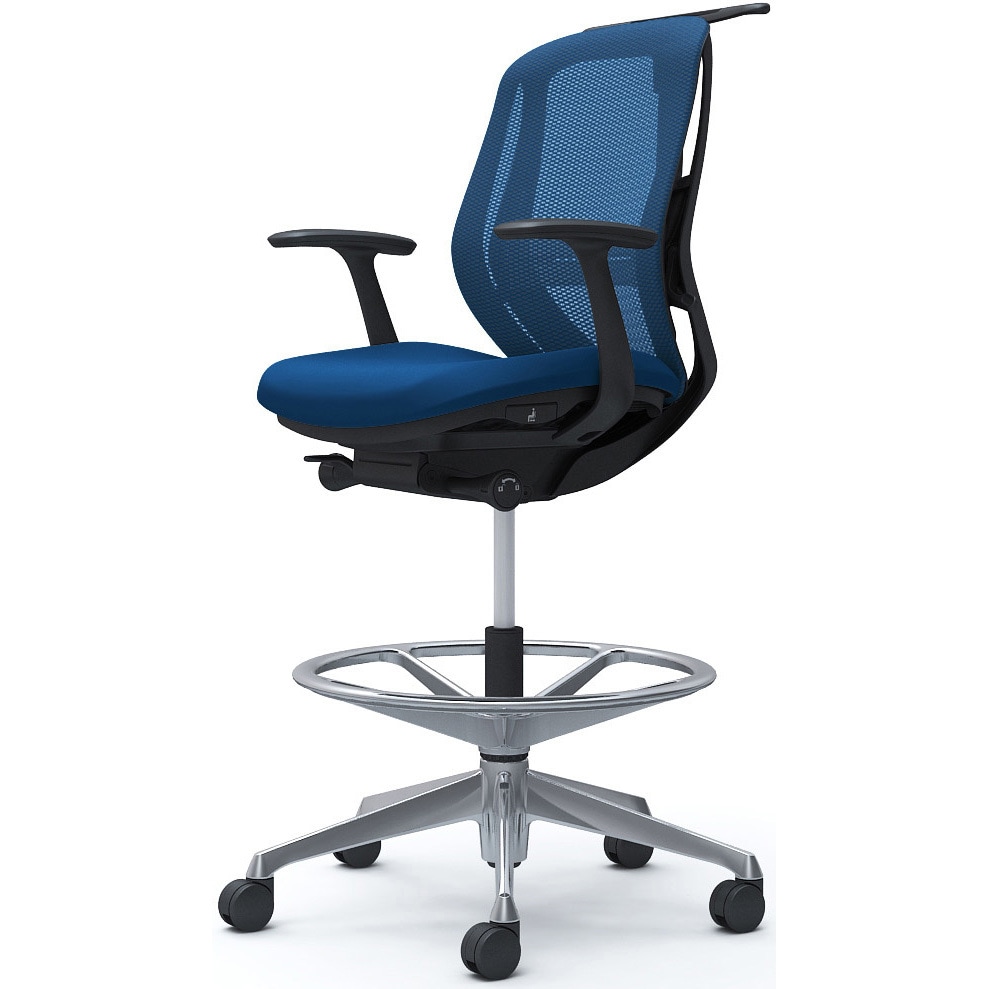 C642HS FMP3 シルフィー 固定肘 背メッシュ ロー ハイチェア ブラックボディ ハンガー付 ランバー付 アルミ脚 1脚 オカムラ(岡村製作所) 【通販モノタロウ】 82,390円