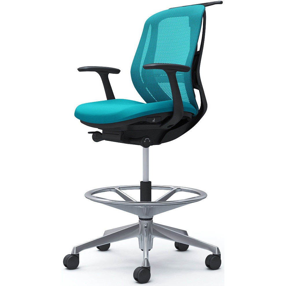 C642HS FMR6 シルフィー 固定肘 背メッシュ ロー ハイチェア ブラックボディ ハンガー付 ランバー付 アルミ脚 1脚 オカムラ(岡村製作所) 【通販モノタロウ】