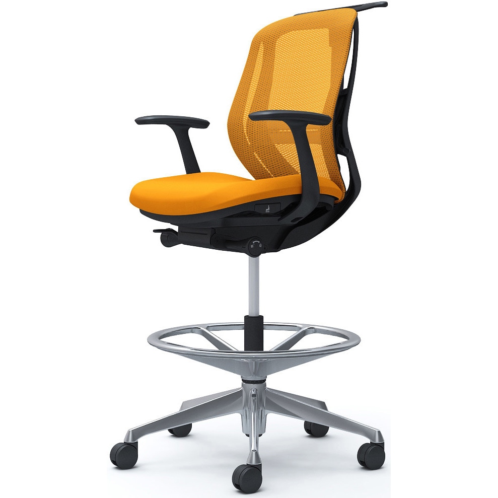 C642HS FMR8 シルフィー 固定肘 背メッシュ ロー ハイチェア ブラックボディ ハンガー付 ランバー付 アルミ脚 1脚 オカムラ(岡村製作所) 【通販モノタロウ】 82,390円