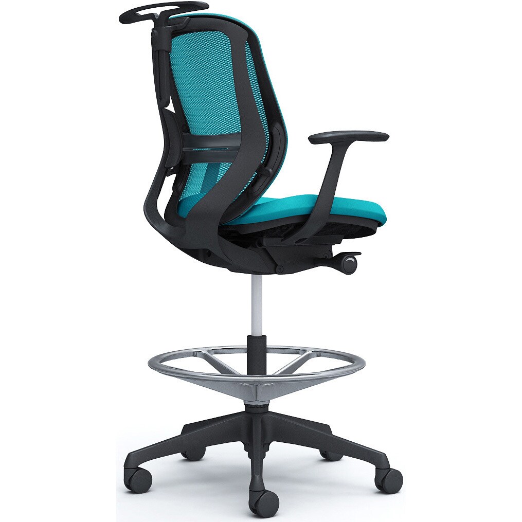 C642JS FMR6 シルフィー 固定肘 背メッシュ ロー ハイチェア ブラックボディ ハンガー付 ランバー付 樹脂脚 1脚 オカムラ(岡村製作所) 【通販モノタロウ】