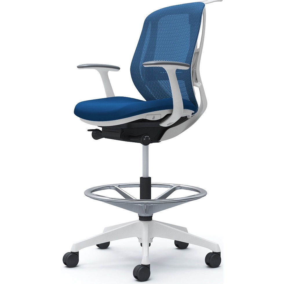 C642JZ FMP3 シルフィー 固定肘 背メッシュ ロー ハイチェア ホワイトボディ ハンガー付 ランバー付 樹脂脚 1脚 オカムラ(岡村製作所) 【通販モノタロウ】