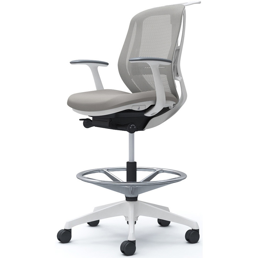 C642JZ FMR3 シルフィー 固定肘 背メッシュ ロー ハイチェア ホワイトボディ ハンガー付 ランバー付 樹脂脚 1脚 オカムラ(岡村製作所) 【通販モノタロウ】 76,890円