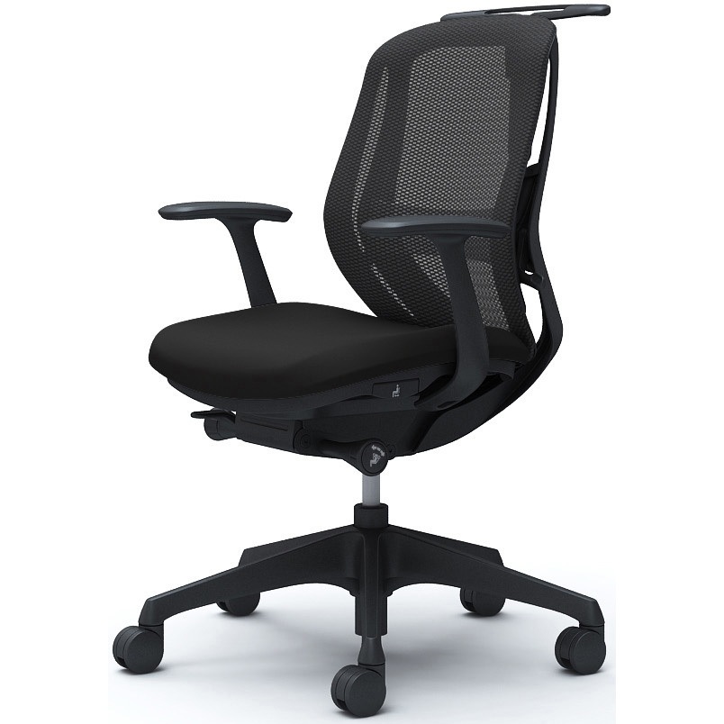 C642XS FMP1 シルフィー 固定肘 背メッシュ ロー ブラックボディ ハンガー有 ランバー有 樹脂脚 オカムラ(岡村製作所) デザインアーム