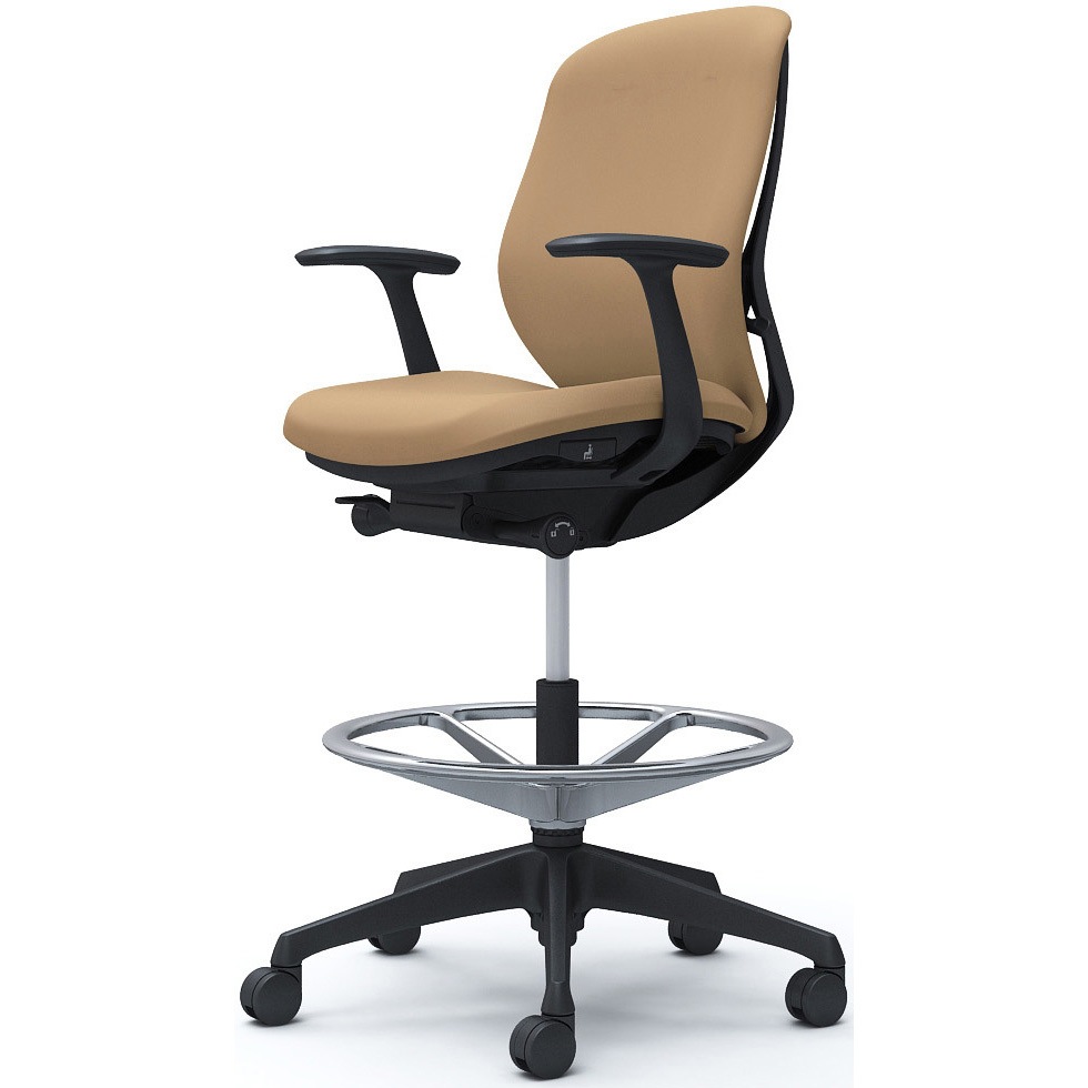 C643JR FSF7 シルフィー 固定肘 背クッション ロー ハイチェア ブラックボディ ハンガー無 ランバー無 樹脂脚 1脚 オカムラ(岡村製作所) 【通販モノタロウ】