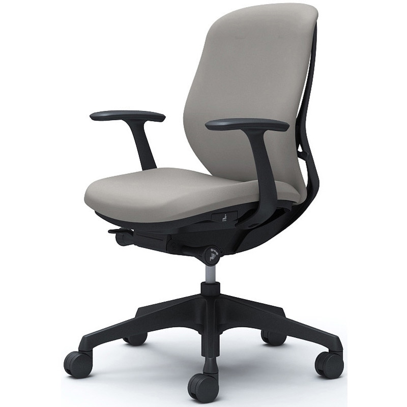 C643XR FSG3 シルフィー 固定肘 背クッション ロー ブラックボディ ハンガー無 ランバー無 樹脂脚 オカムラ(岡村製作所) デザインアーム ライトグレー色   C643XR FSG3