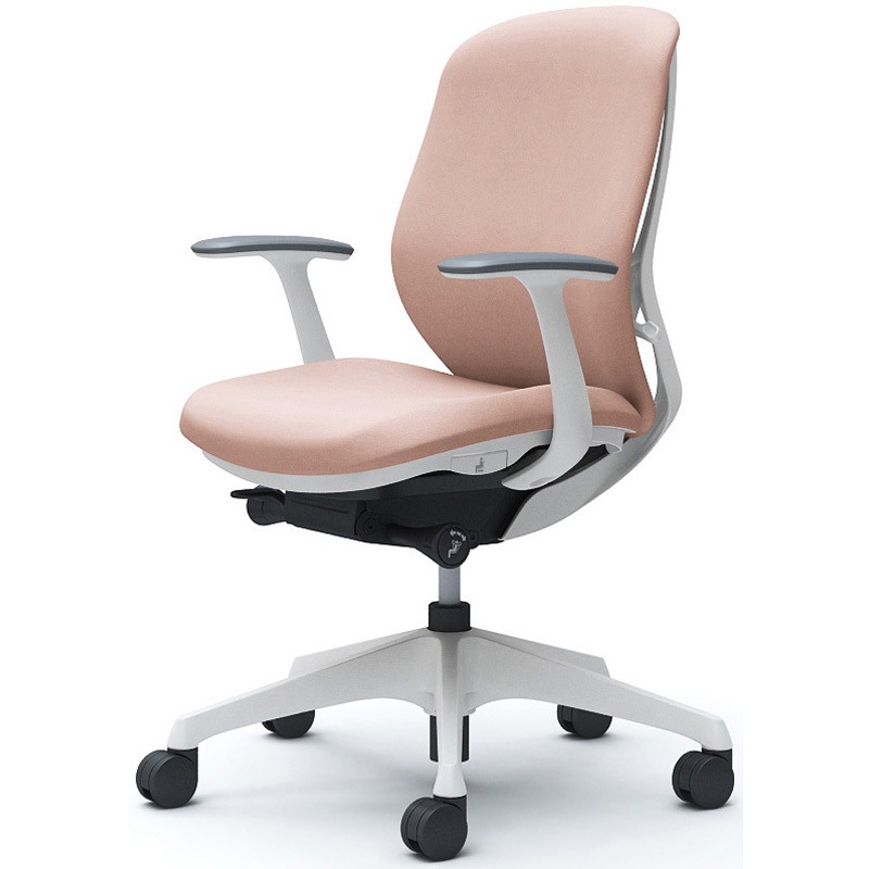 C643XW FXW8 シルフィー 固定肘 背クッション ロー ホワイトボディ ハンガー無 ランバー無 樹脂脚 オカムラ(岡村製作所) デザインアーム ペールピンク色   C643XW FXW8 51,588円