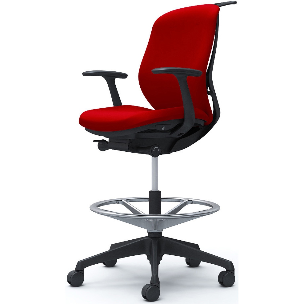 C644JR FSF9 シルフィー 固定肘 背クッション ロー ハイチェア ブラックボディ ハンガー付 ランバー無 樹脂脚 1脚 オカムラ(岡村製作所) 【通販モノタロウ】 76,890円