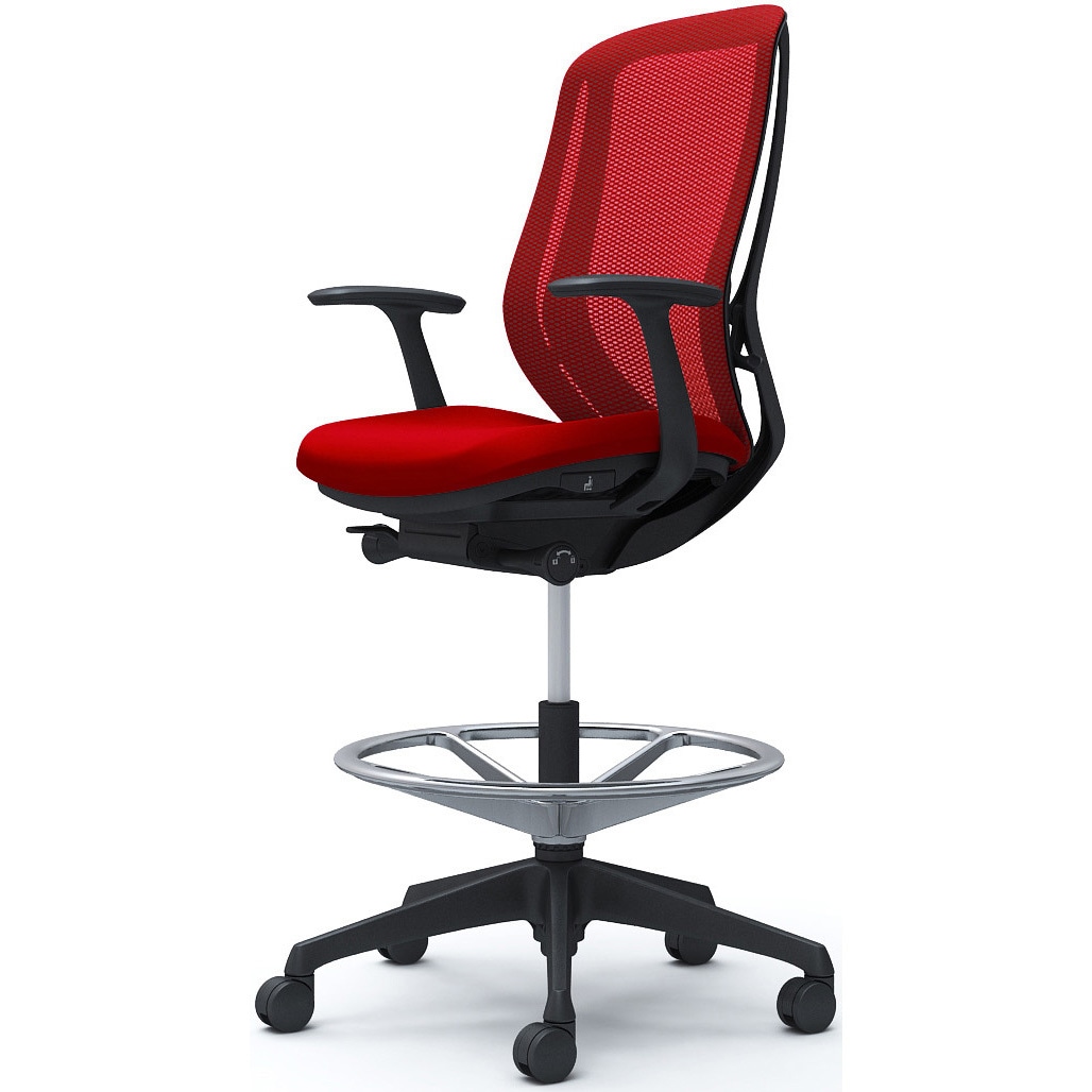 C645JR FMP9 シルフィー 固定肘 背メッシュ ハイ ハイチェア ブラックボディ ハンガー無 ランバー無 樹脂脚 1脚 オカムラ(岡村製作所) 【通販モノタロウ】 71,390円