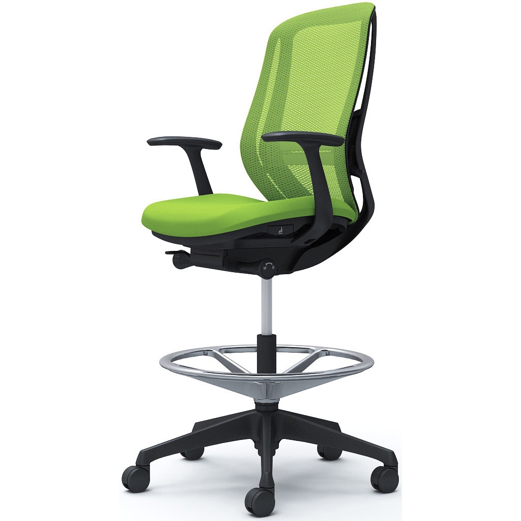 C645JS FMP5 シルフィー 固定肘 背メッシュ ハイ ハイチェア ブラックボディ ハンガー無 ランバー付 樹脂脚 1脚 オカムラ(岡村製作所) 【通販モノタロウ】