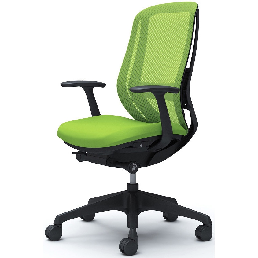 C645XS FMP5 シルフィー 固定肘 背メッシュ ハイ ブラックボディ ハンガー無 ランバー有 樹脂脚 オカムラ(岡村製作所) デザインアーム ライムグリーン色   C645XS FMP5 58,788円