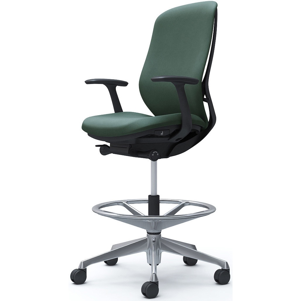 C647HR FXW5 シルフィー 固定肘 背クッション ハイ ハイチェア ブラックボディ ハンガー無 ランバー無 アルミ脚 1脚 オカムラ(岡村製作所) 【通販モノタロウ】