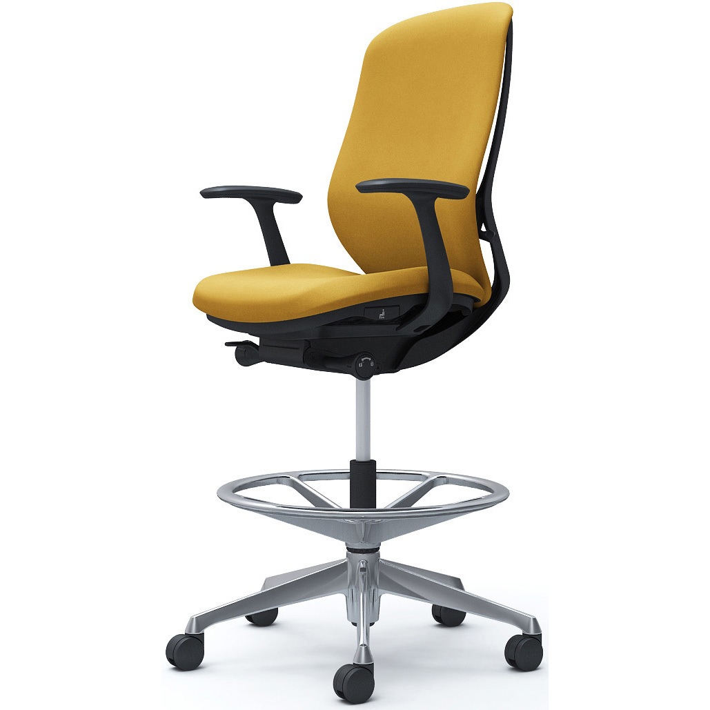 C647HR FXW7 シルフィー 固定肘 背クッション ハイ ハイチェア ブラックボディ ハンガー無 ランバー無 アルミ脚 1脚 オカムラ(岡村製作所) 【通販モノタロウ】 76,890円