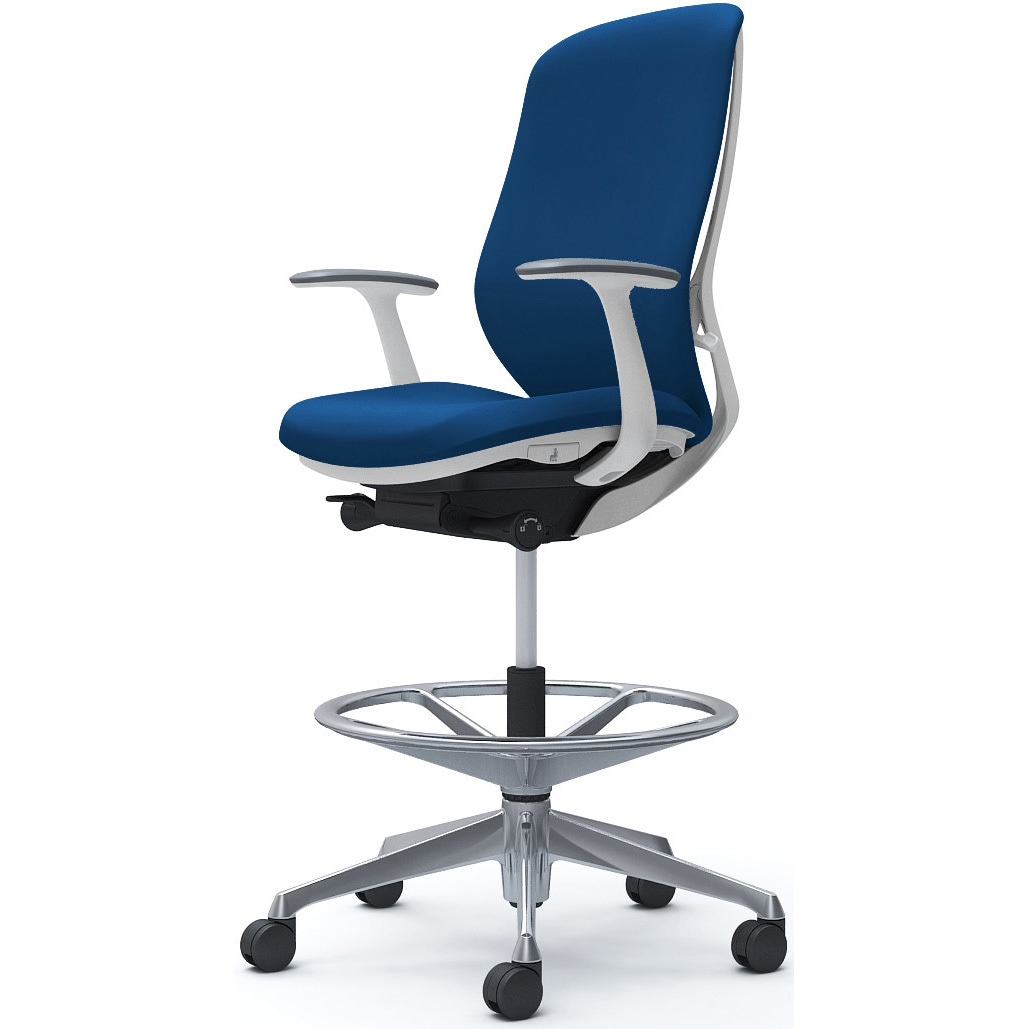 C647HW FSF3 シルフィー 固定肘 背クッション ハイ ハイチェア ホワイトボディ ハンガー無 ランバー無 アルミ脚 1脚 オカムラ(岡村製作所) 【通販モノタロウ】