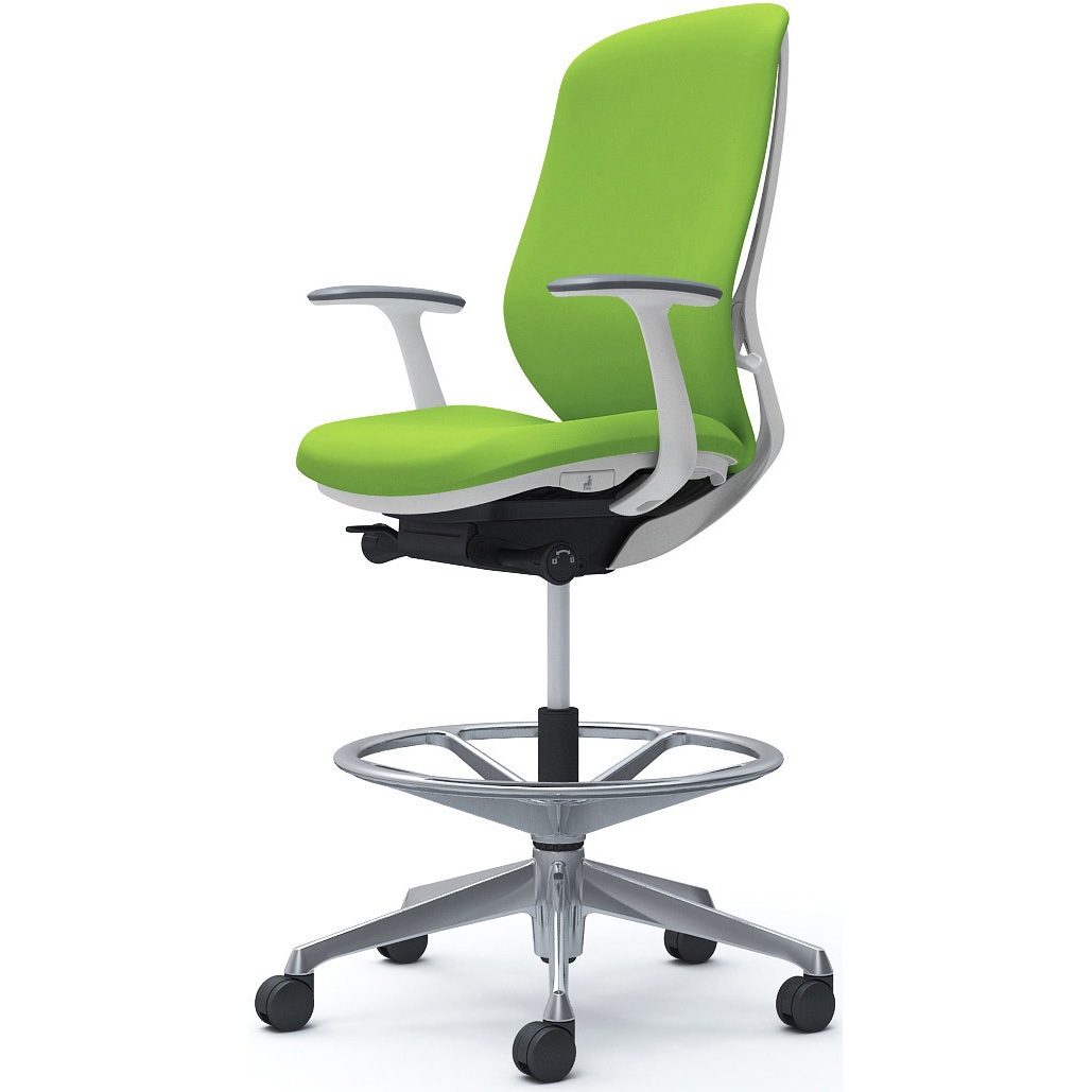 C647HW FSF5 シルフィー 固定肘 背クッション ハイ ハイチェア ホワイトボディ ハンガー無 ランバー無 アルミ脚 1脚 オカムラ(岡村製作所) 【通販モノタロウ】