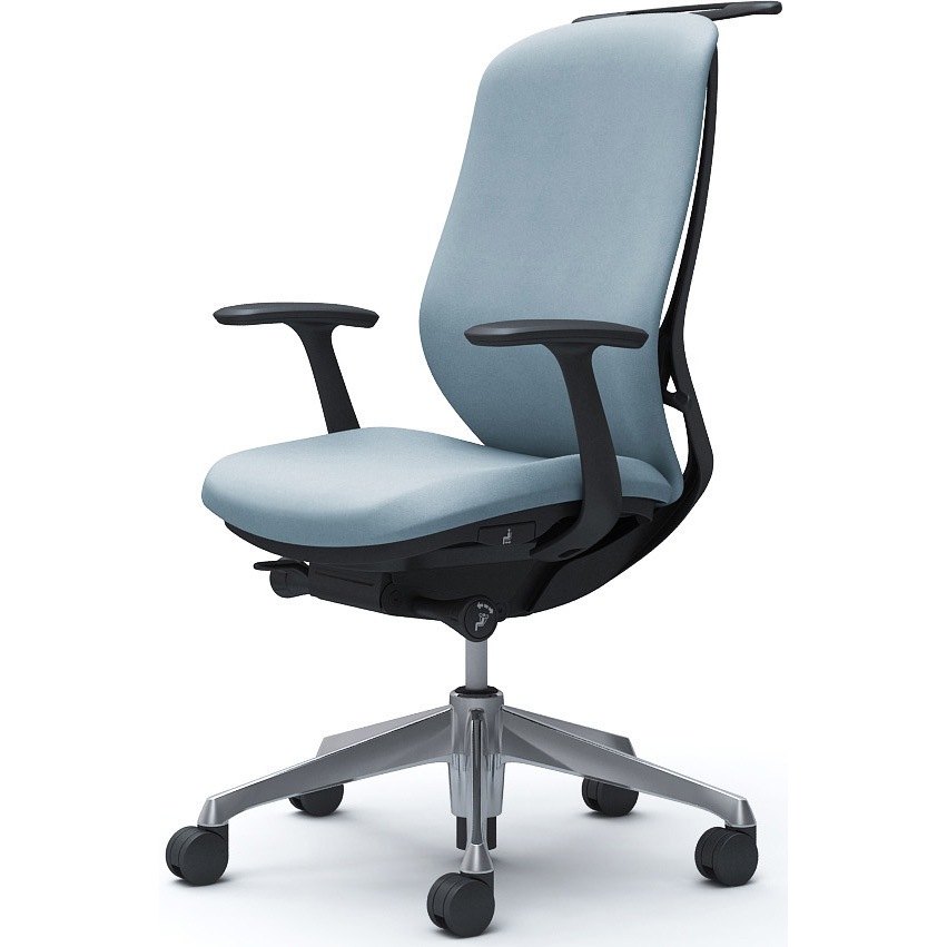 C648BR FXW9 シルフィー 固定肘 背クッション ハイ ブラックボディ ハンガー有 ランバー無 アルミ脚 オカムラ(岡村製作所) デザインアーム セージ色   C648BR FXW9